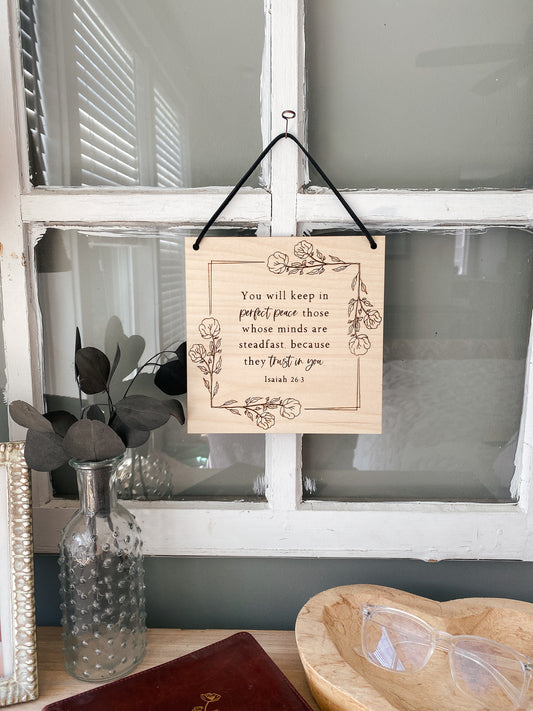 You Will Keep in Perfect Peace Wood Wall Hanging