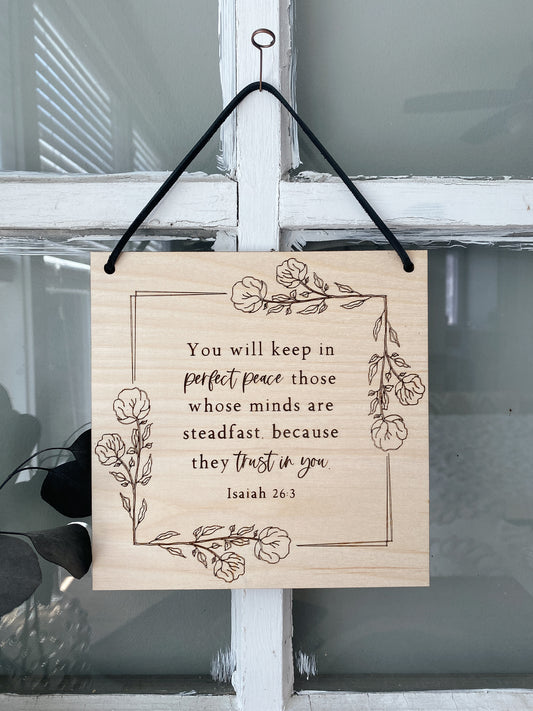 You Will Keep in Perfect Peace Wood Wall Hanging