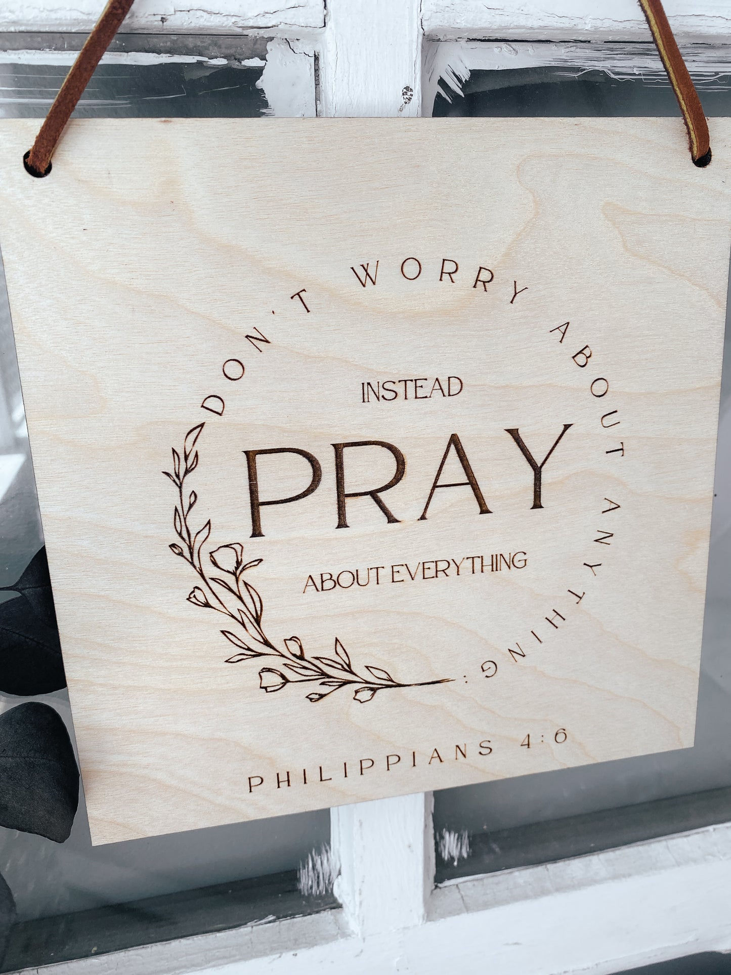 Pray About Everything Wood Wall Hanging