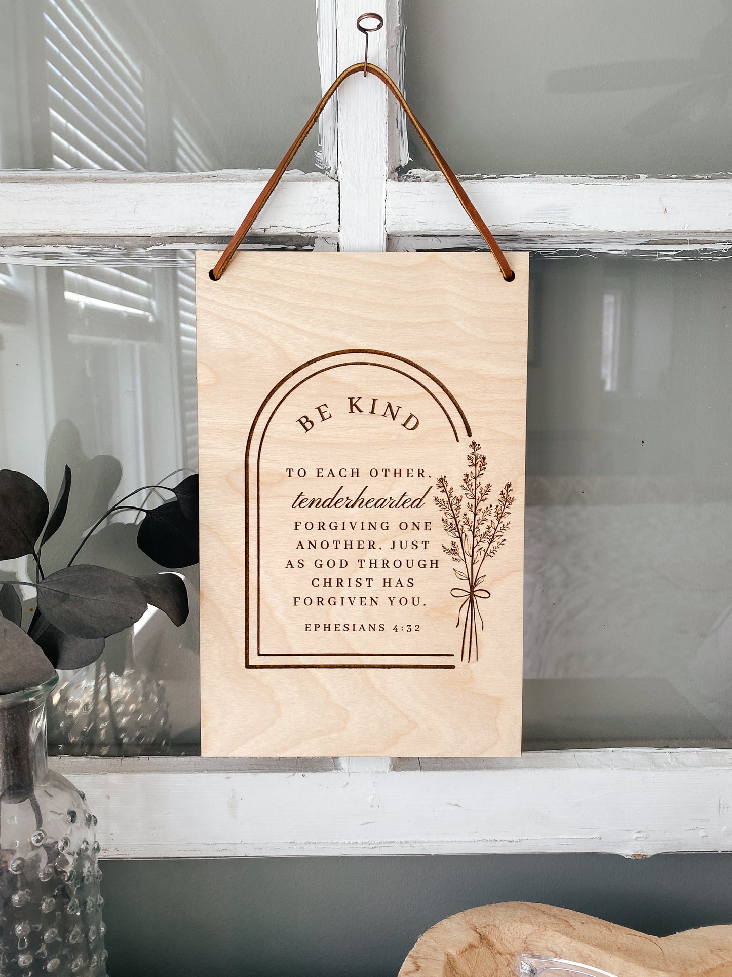 be kind to each other wood wall hanging