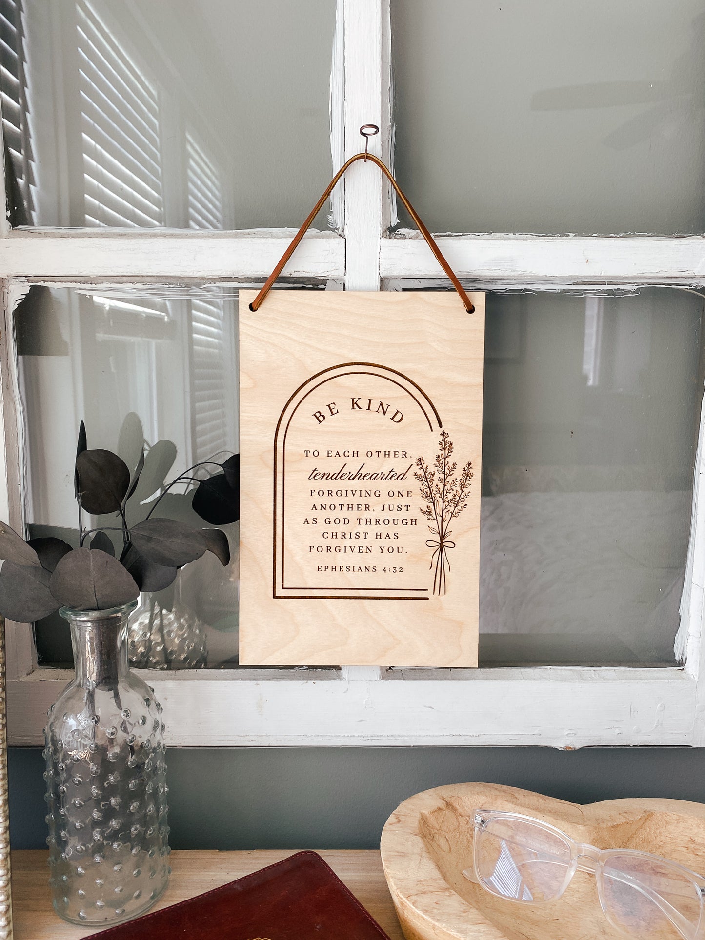 be kind to each other wood wall hanging