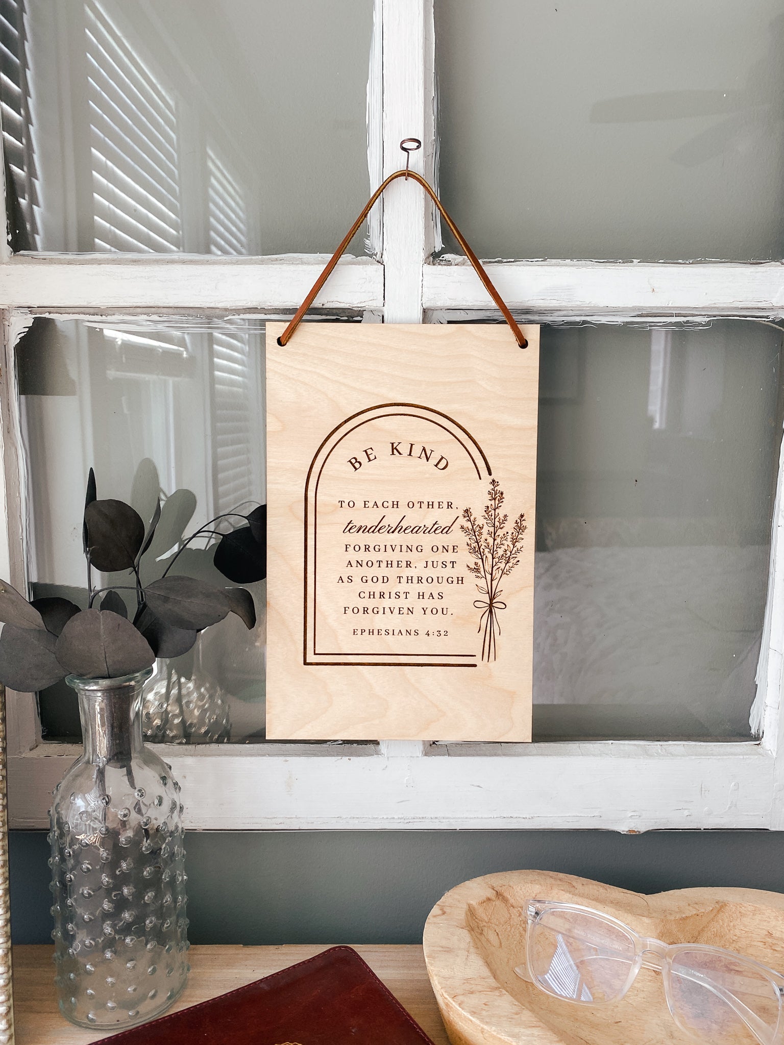 be kind to each other wood wall hanging