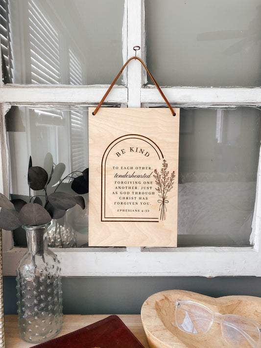 be kind to each other wood wall hanging