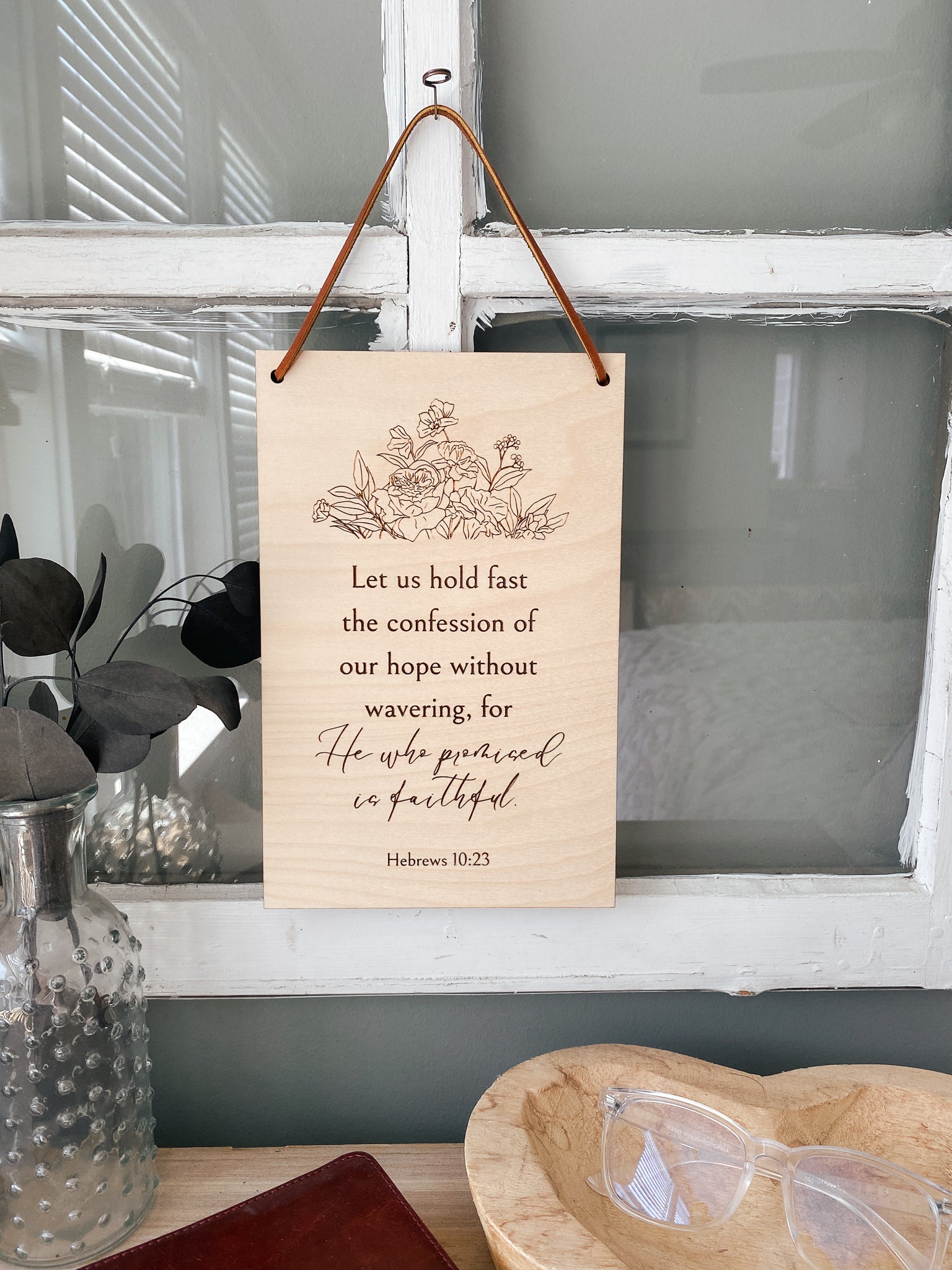 He who promised is faithful wood wall hanging