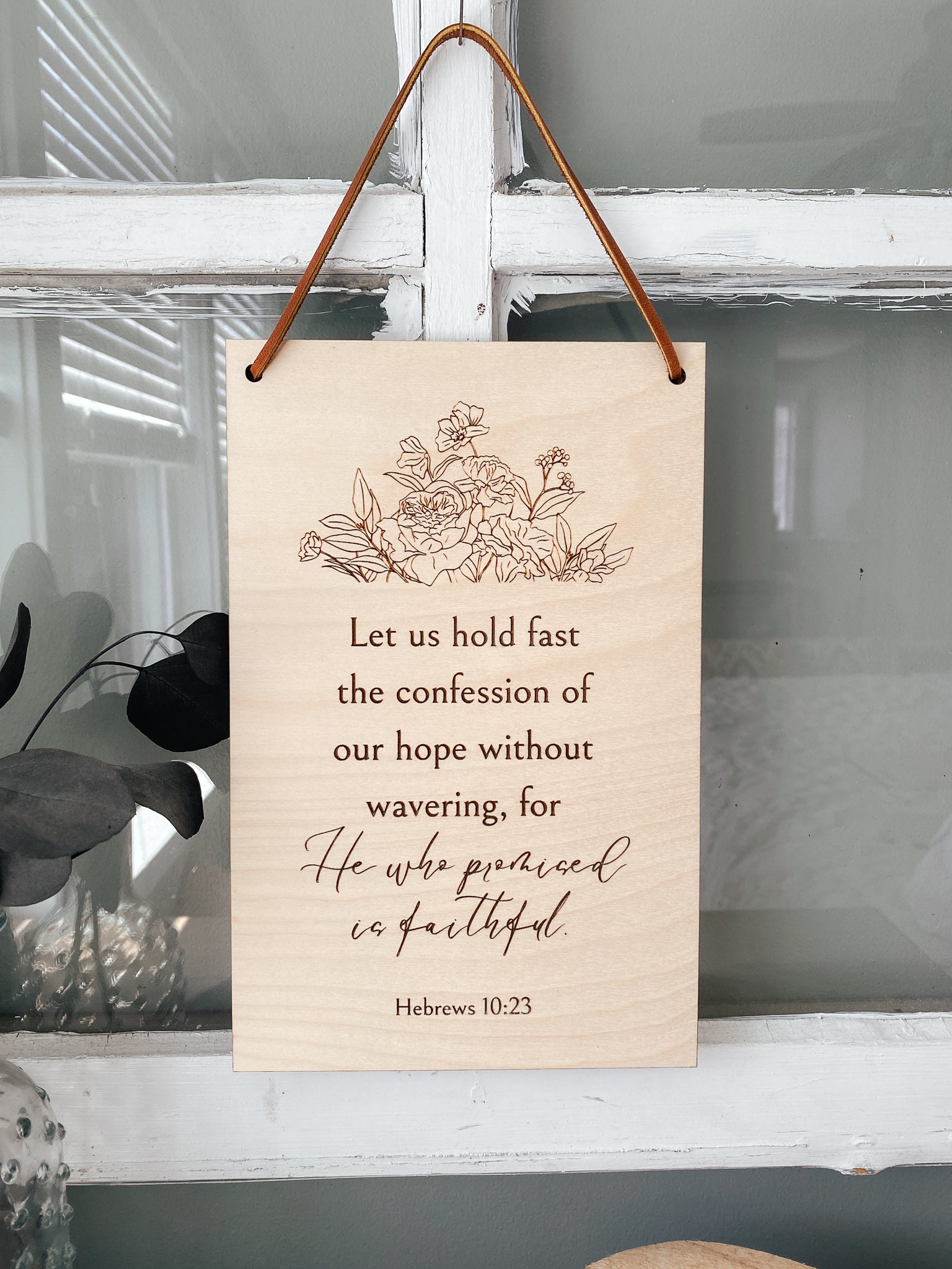 He who promised is faithful wood wall hanging