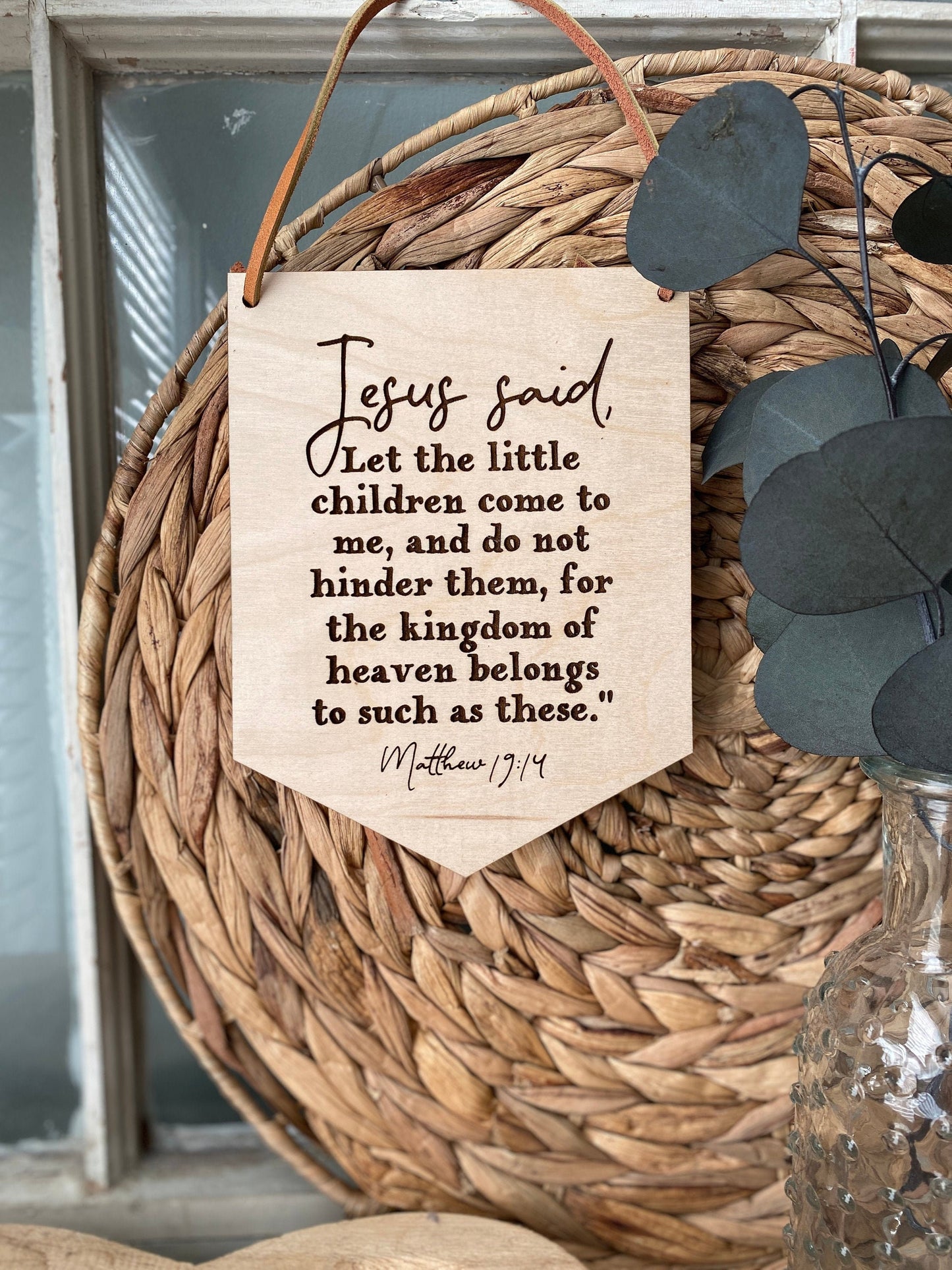 Let the Little Children Come to Me Wood Wall Hanging