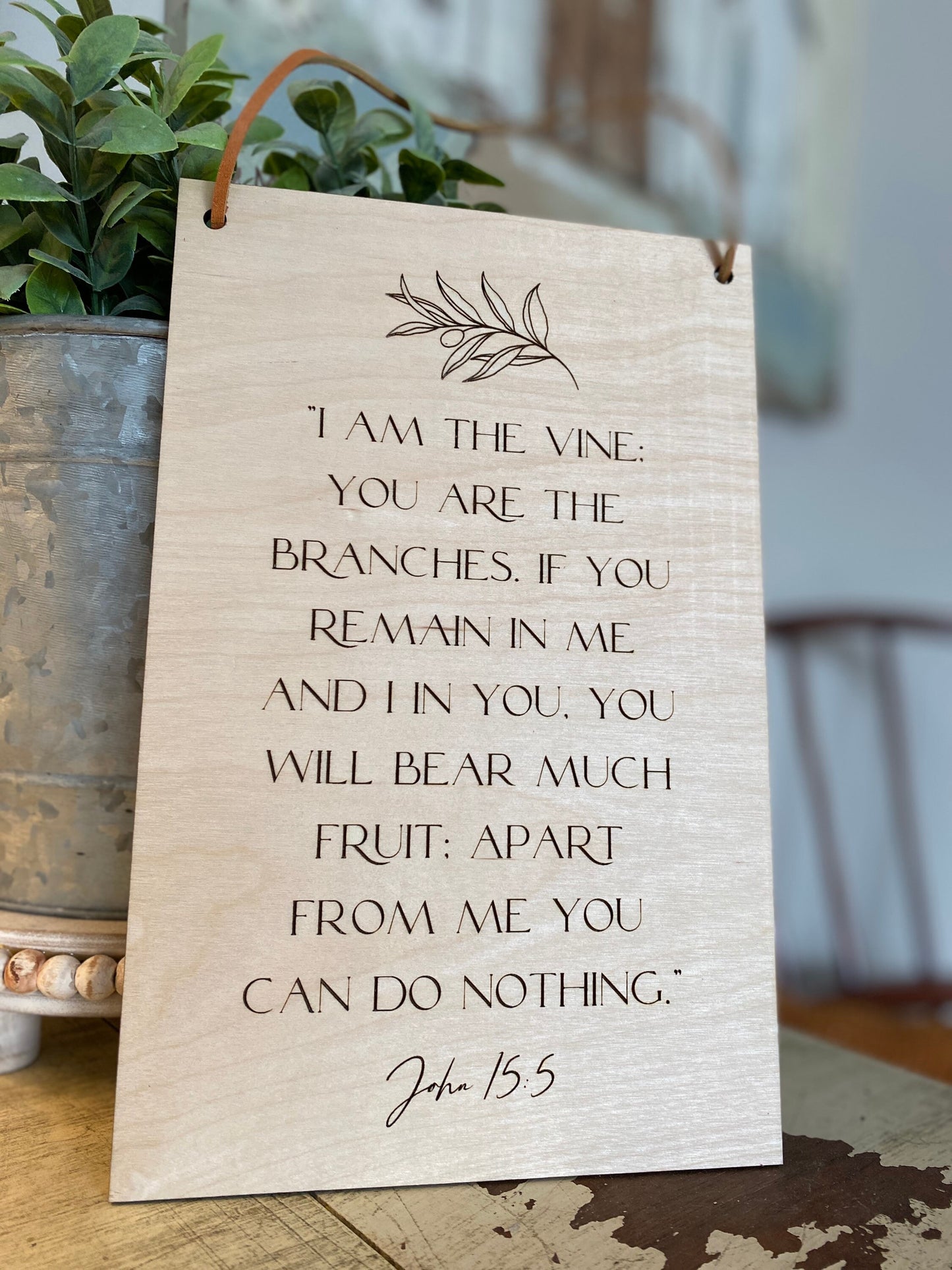 I am the Vine Wood Wall Hanging