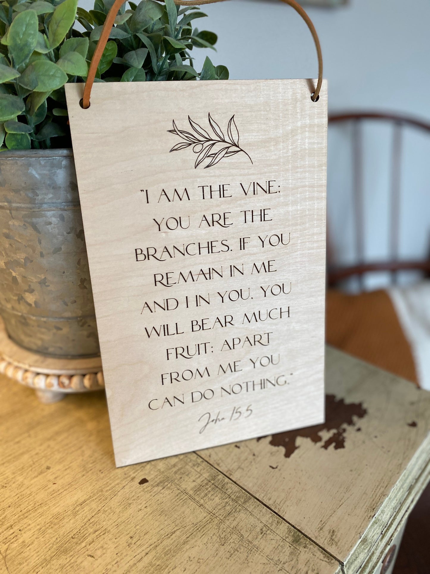 I am the Vine Wood Wall Hanging