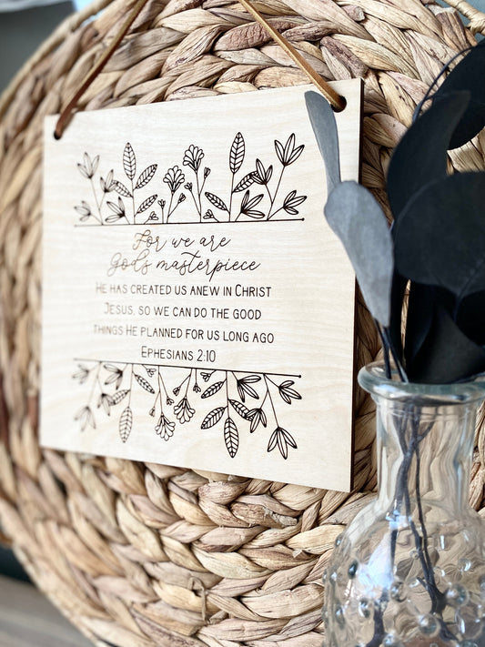 Ephesians 2:10 Wood Wall Hanging