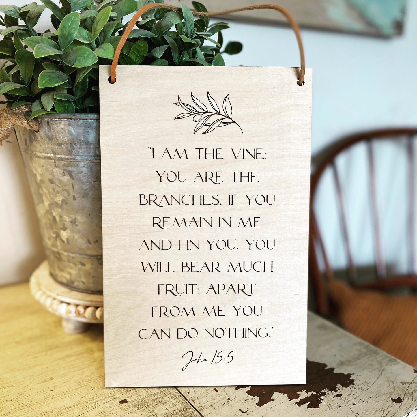I am the Vine Wood Wall Hanging