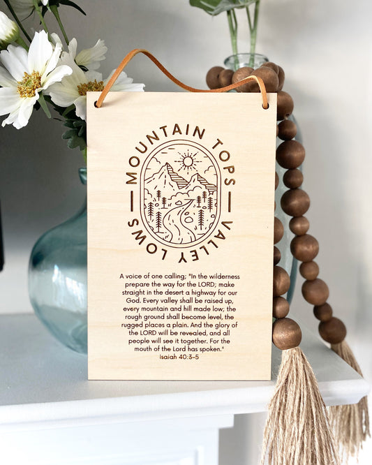 Hills and Valleys Wood Wall Hanging