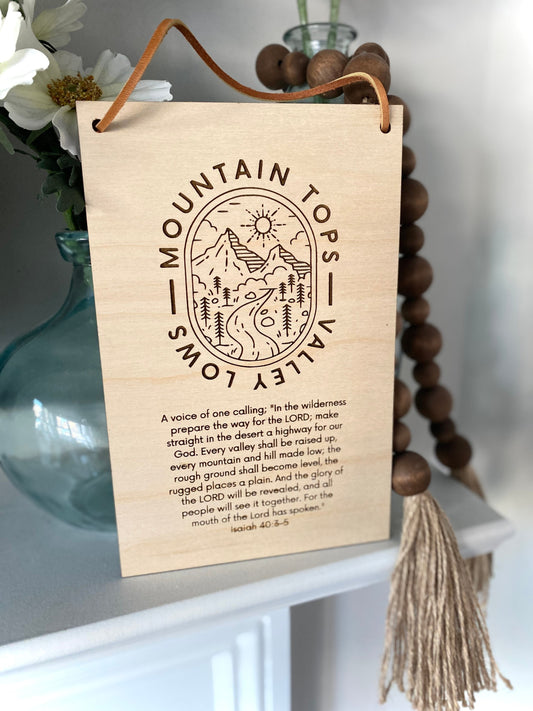 Hills and Valleys Wood Wall Hanging