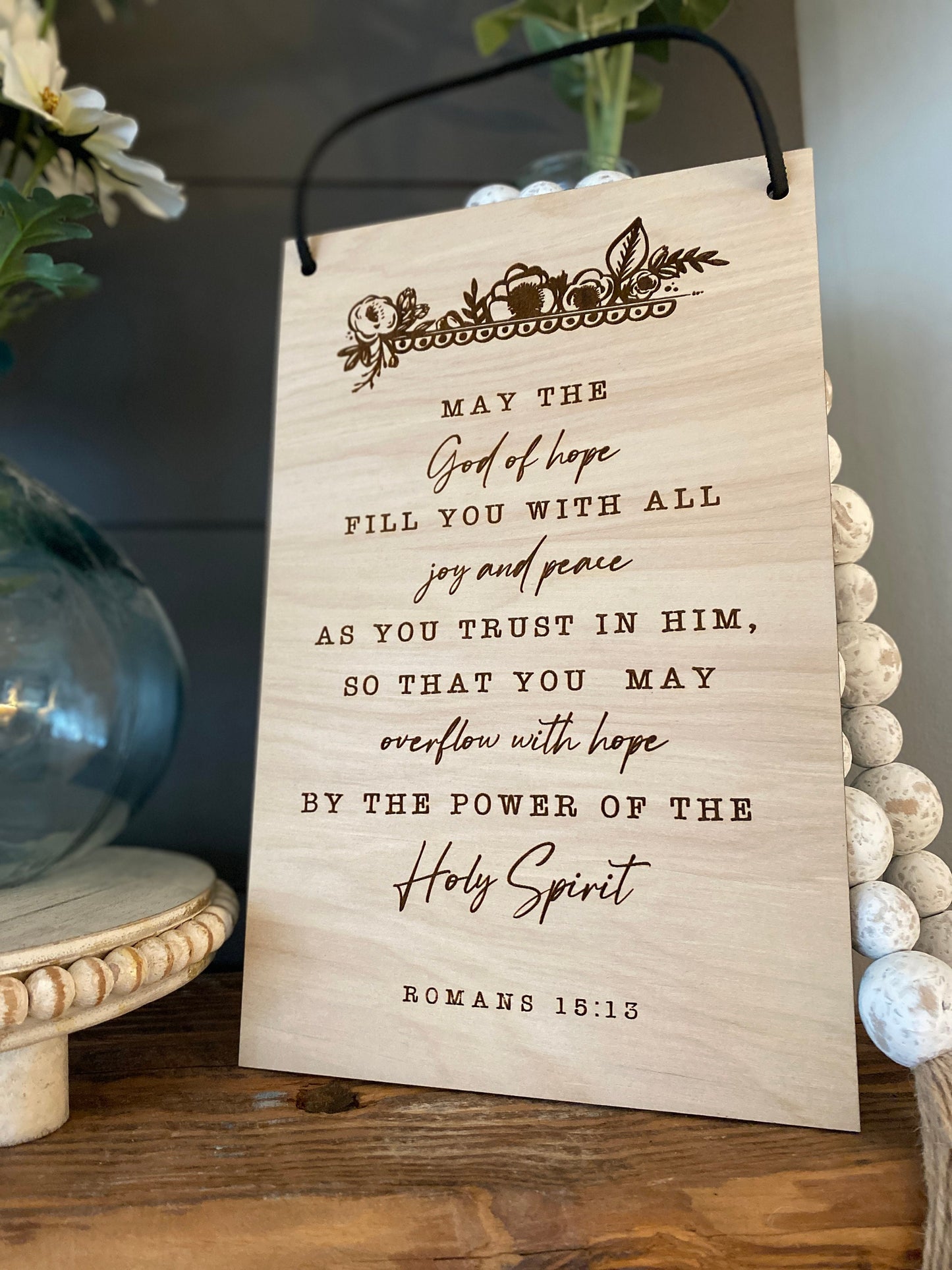 May the God of Hope Wood Wall Hanging