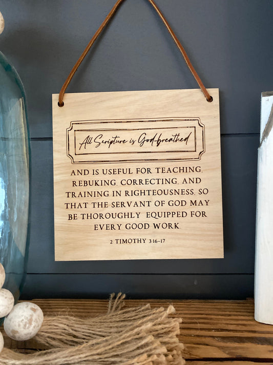 All Scripture is God Breathed Wood Wall Hanging