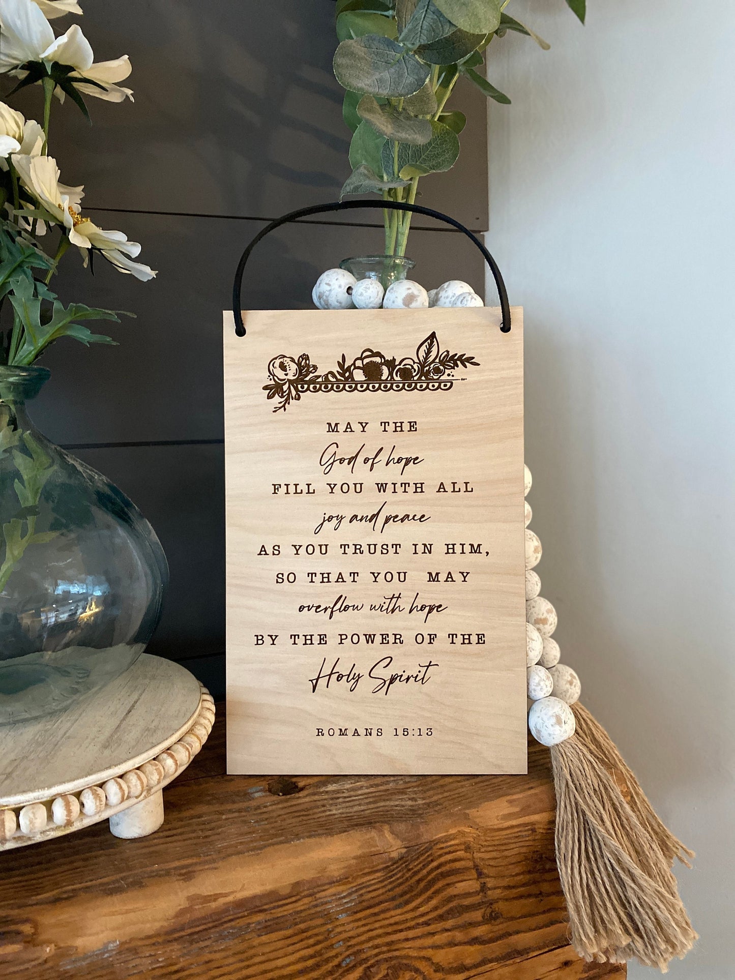 May the God of Hope Wood Wall Hanging