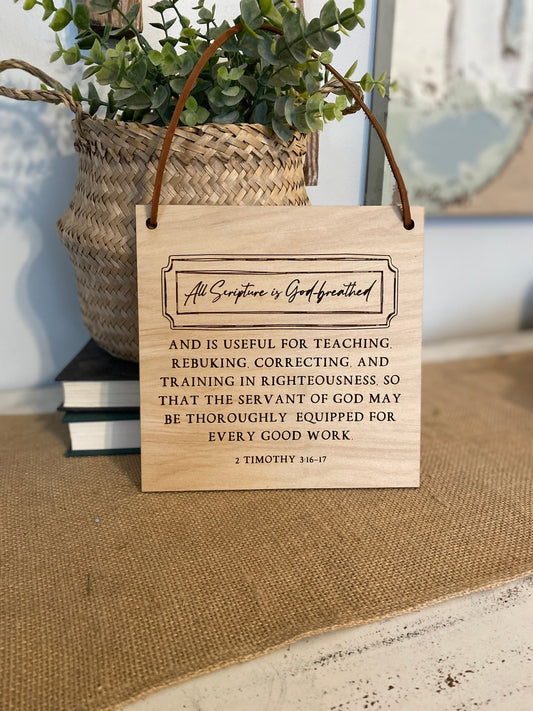 All Scripture is God Breathed Wood Wall Hanging