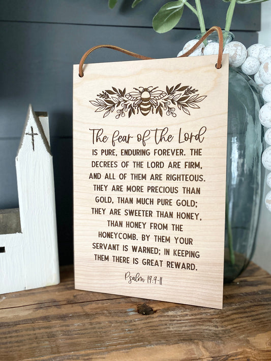 The Fear of the Lord Wood Wall Hanging
