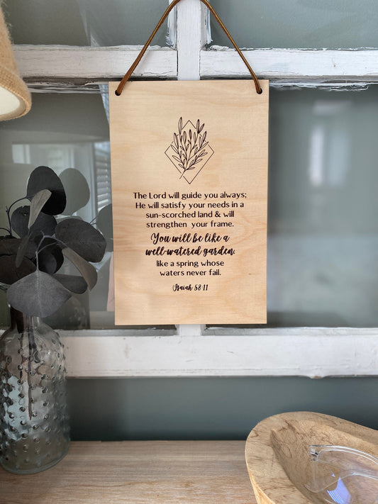 The Lord Will Guide You Wood Wall Hanging