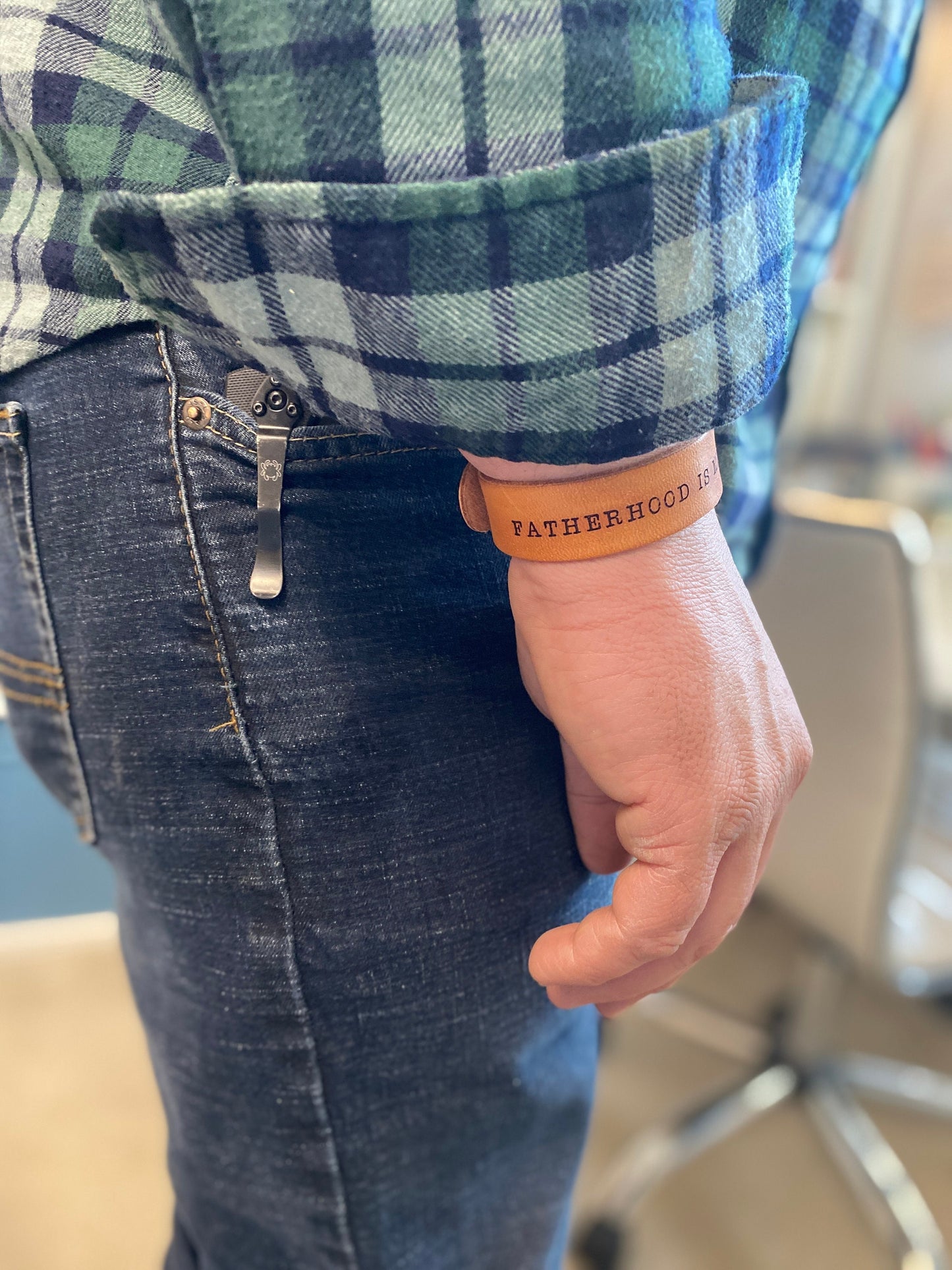 Fatherhood is Ministry Leather Cuff