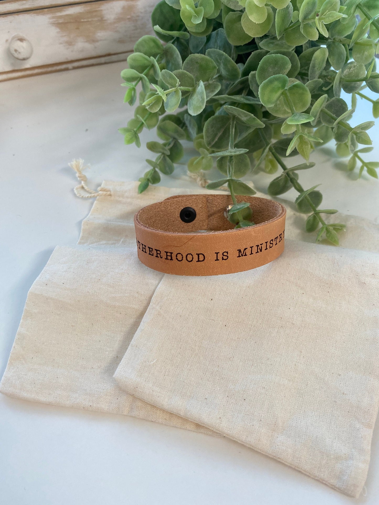 Fatherhood is Ministry Leather Cuff