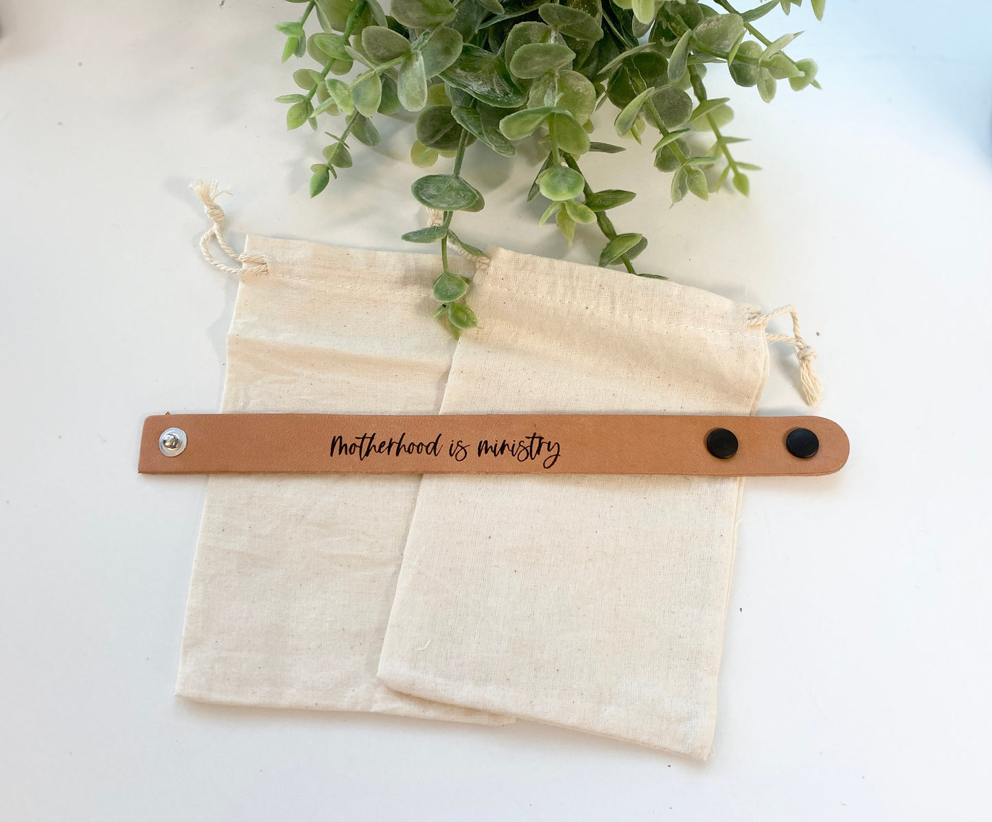 Motherhood is Ministry Leather Cuff