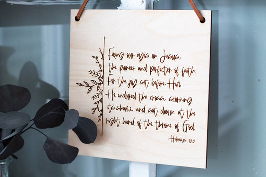Fix Your Eyes on Jesus Wood Wall Hanging