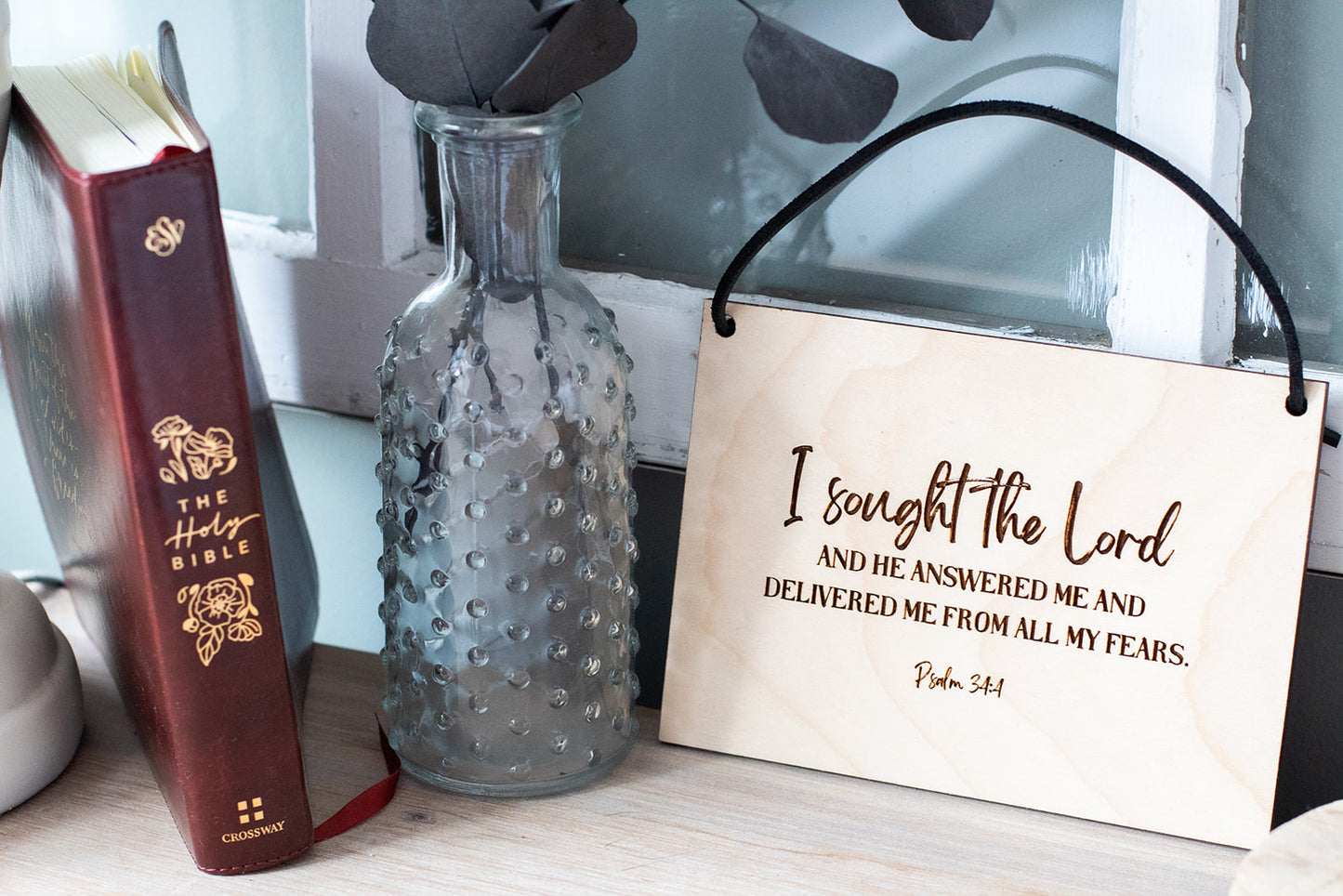 I Sought the Lord Wood Wall Hanging