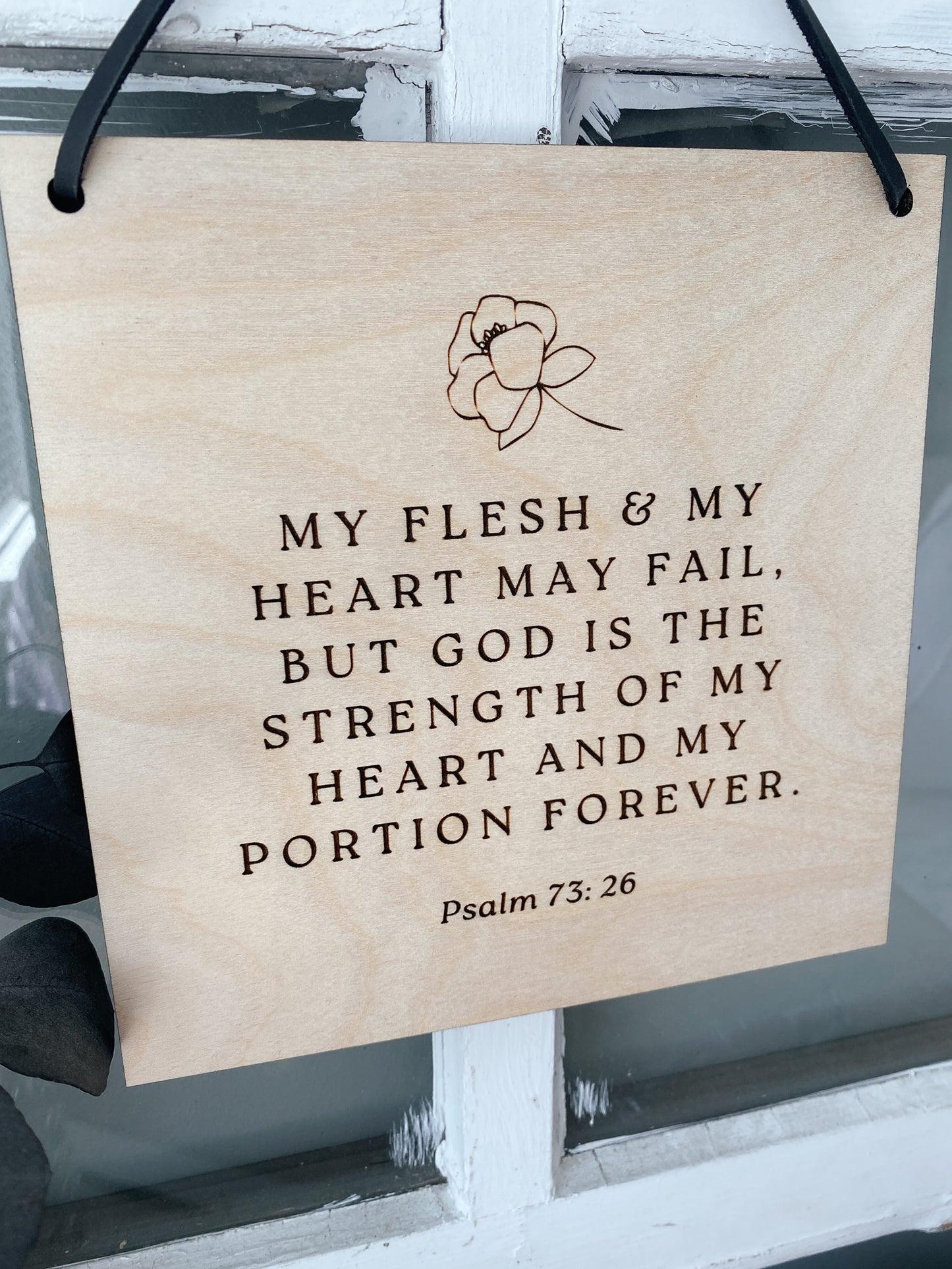 God is the strength of my heart wood wall hanging