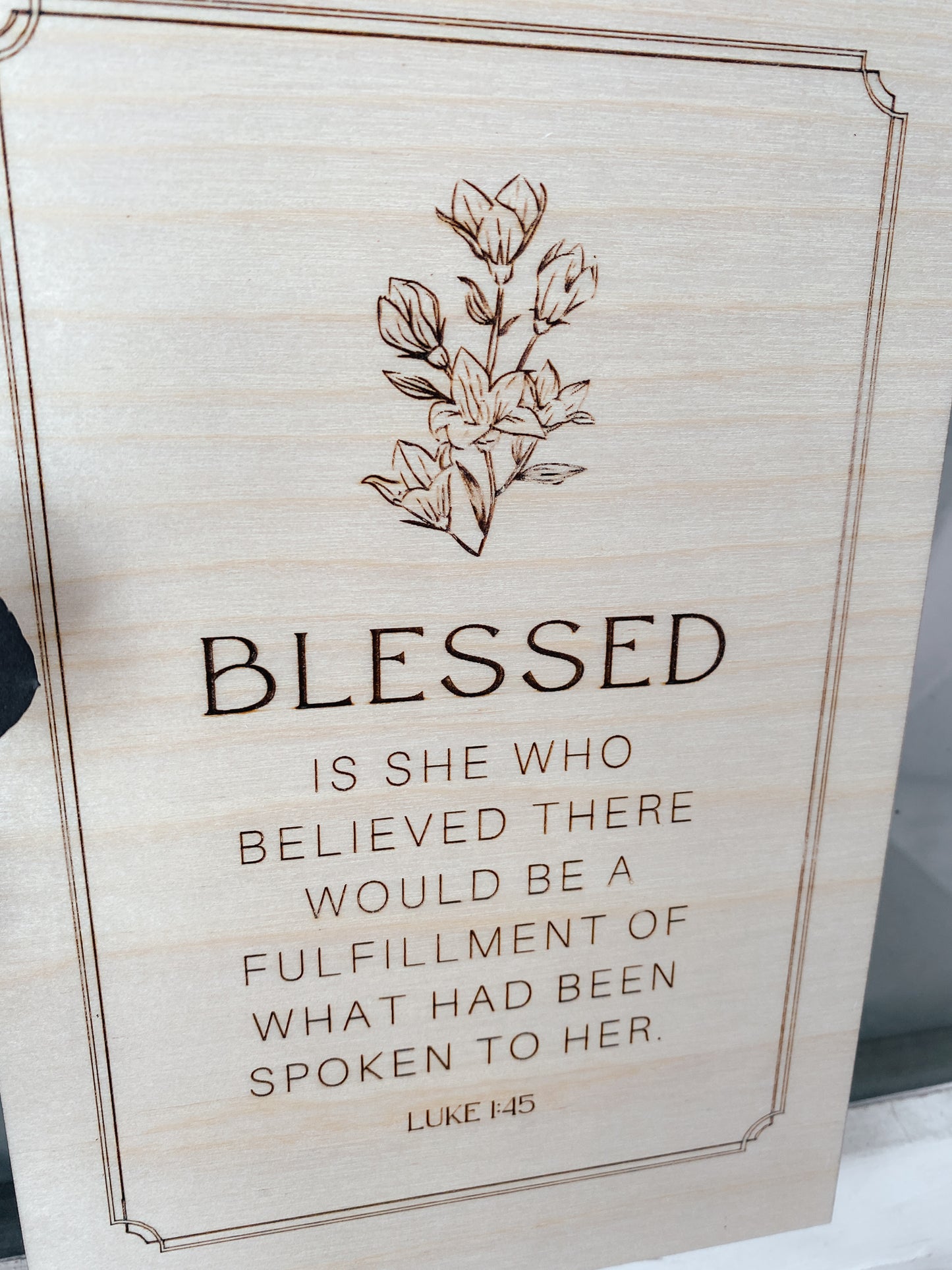 Blessed is she wood wall hanging