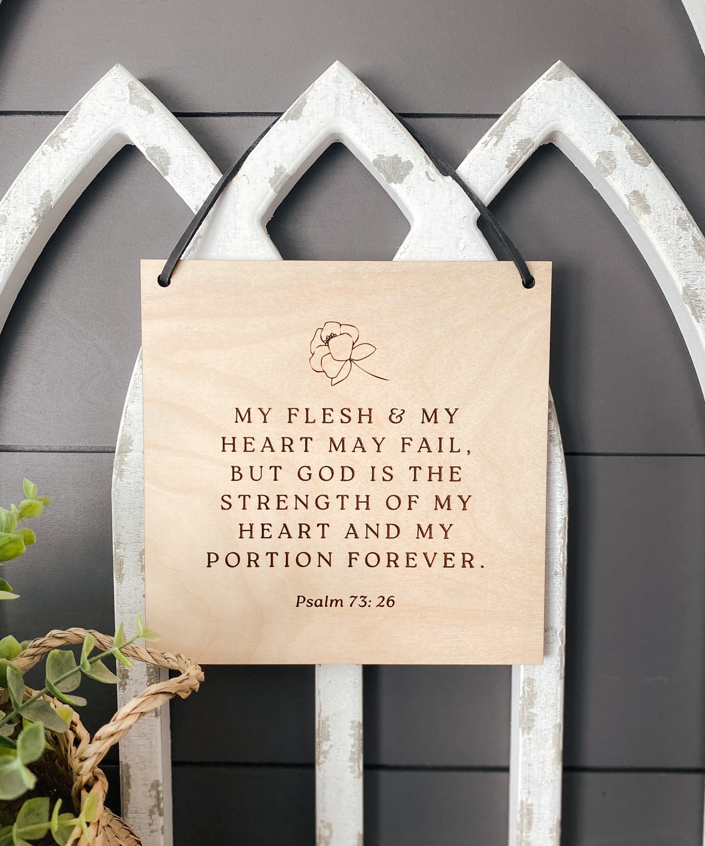 God is the strength of my heart wood wall hanging