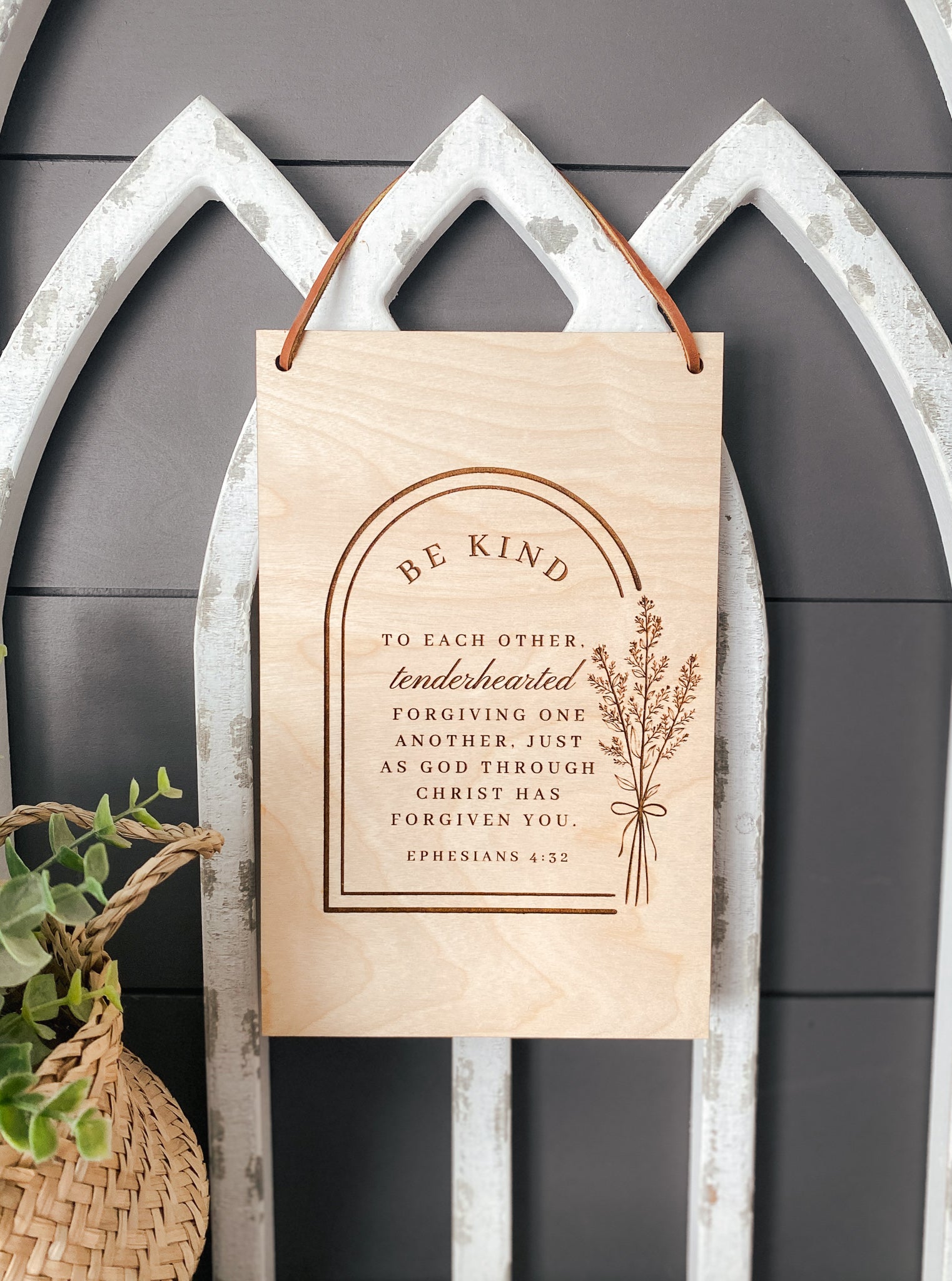 be kind to each other wood wall hanging