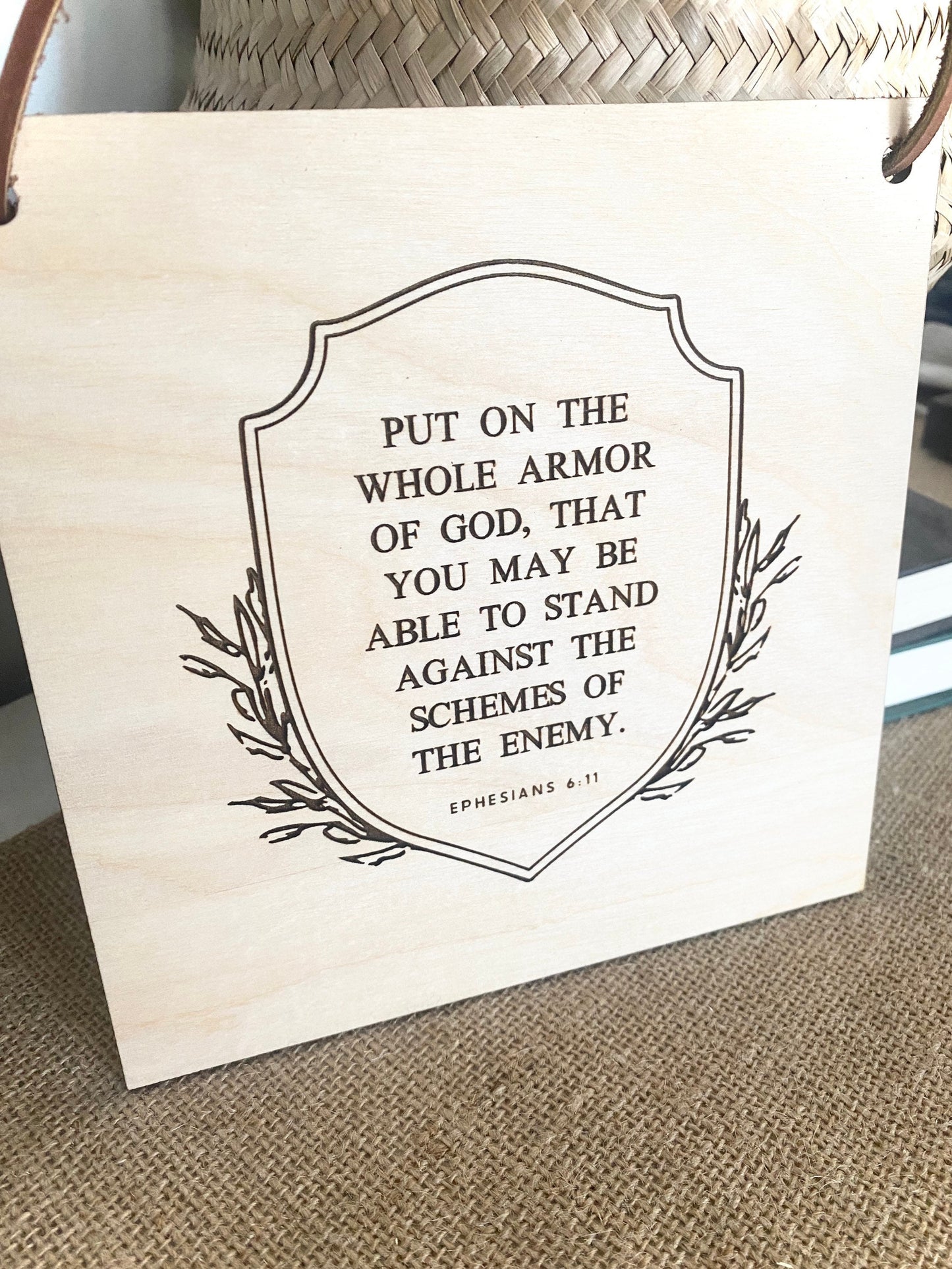 Put on the Whole Armor of God Wood Wall Hanging