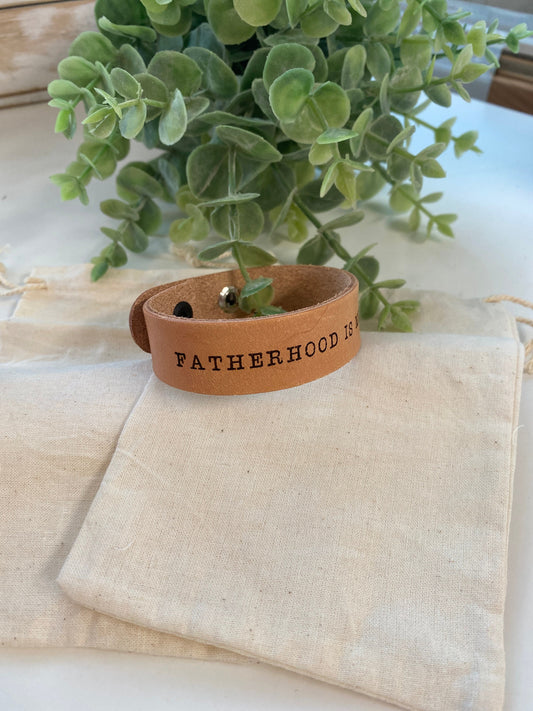Fatherhood is Ministry Leather Cuff
